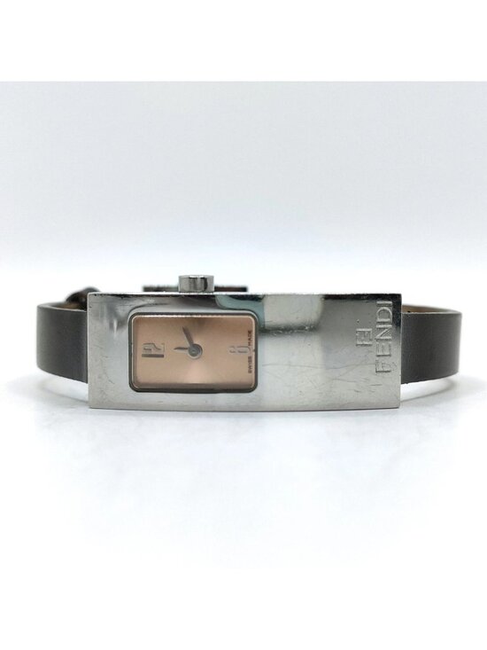 ? Fendi Swiss Made Rectangle Leather Watch | Stainless Steel | Quartz | Vintage main image 4